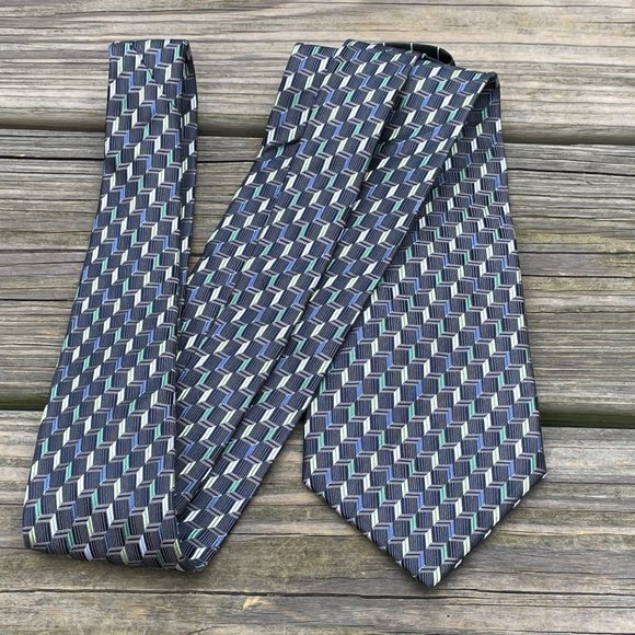 Villini Men Tie 100 Silk Neck Tie Classic Length T - Picture 3 of 9